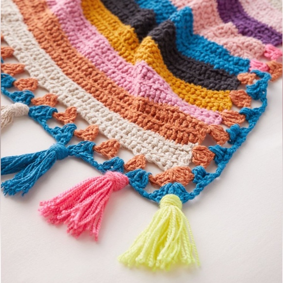 Rainbow Crochet Throw Blanket - Picture 3 of 4